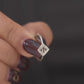 Elegant 925 Sterling Silver Square Halo American Diamond Ring