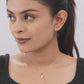 925 Sterling Silver Pink Heart Fishbone Necklace