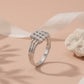 925 Sterling Silver Moissanite Cluster Ring Split Shank Women’s Wedding Band