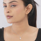 Silver Star Pendant Necklace with Princess Cut Diamond