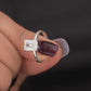 925 Sterling Silver Emerald Cut American Diamond Solitaire Ring Women