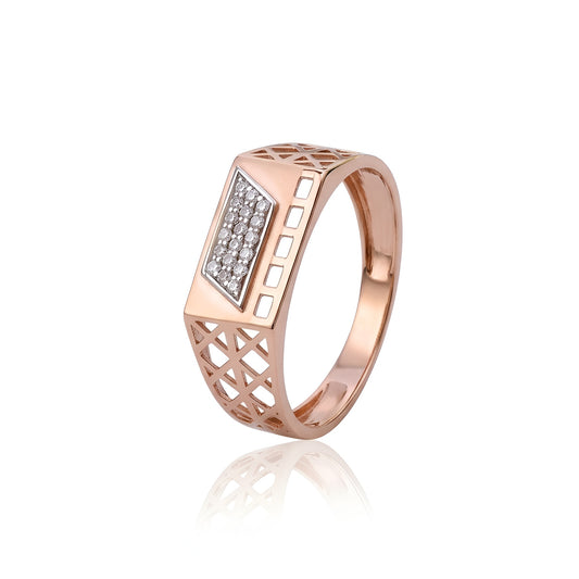 Moissanite Men's Rose Gold  Ring