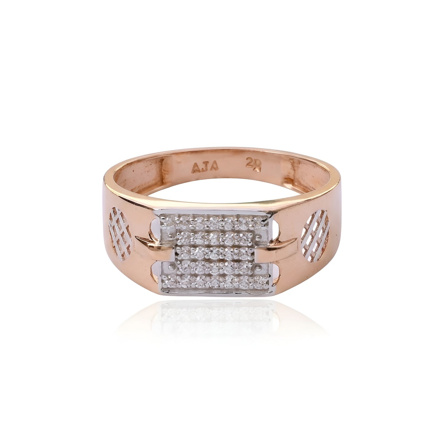 Luxurious Moissanite Men’s Ring | Wide Rose Gold Band