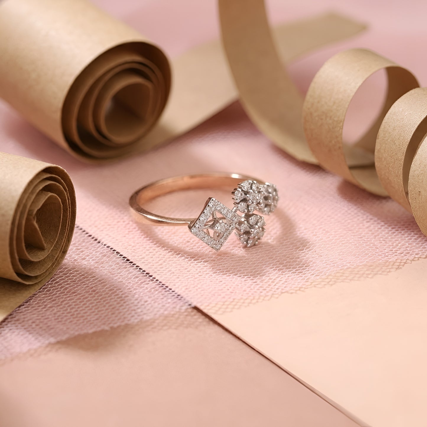 Stunning Lab-Grown Diamond Floral Ladies Ring