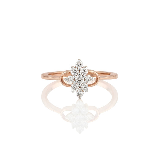Elegant Rose Gold Lab-Grown Diamond Ladies Ring – Vintage Cluster Design