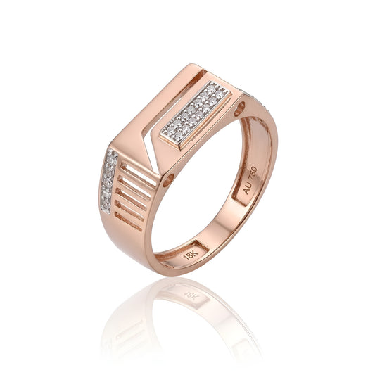 Men's Moissanite Diamond Ring – Modern V-Shape Design