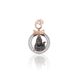 Divine Lord Shiva Men Pendant with Sparkling American Diamonds – Rose Gold & Antique Finish