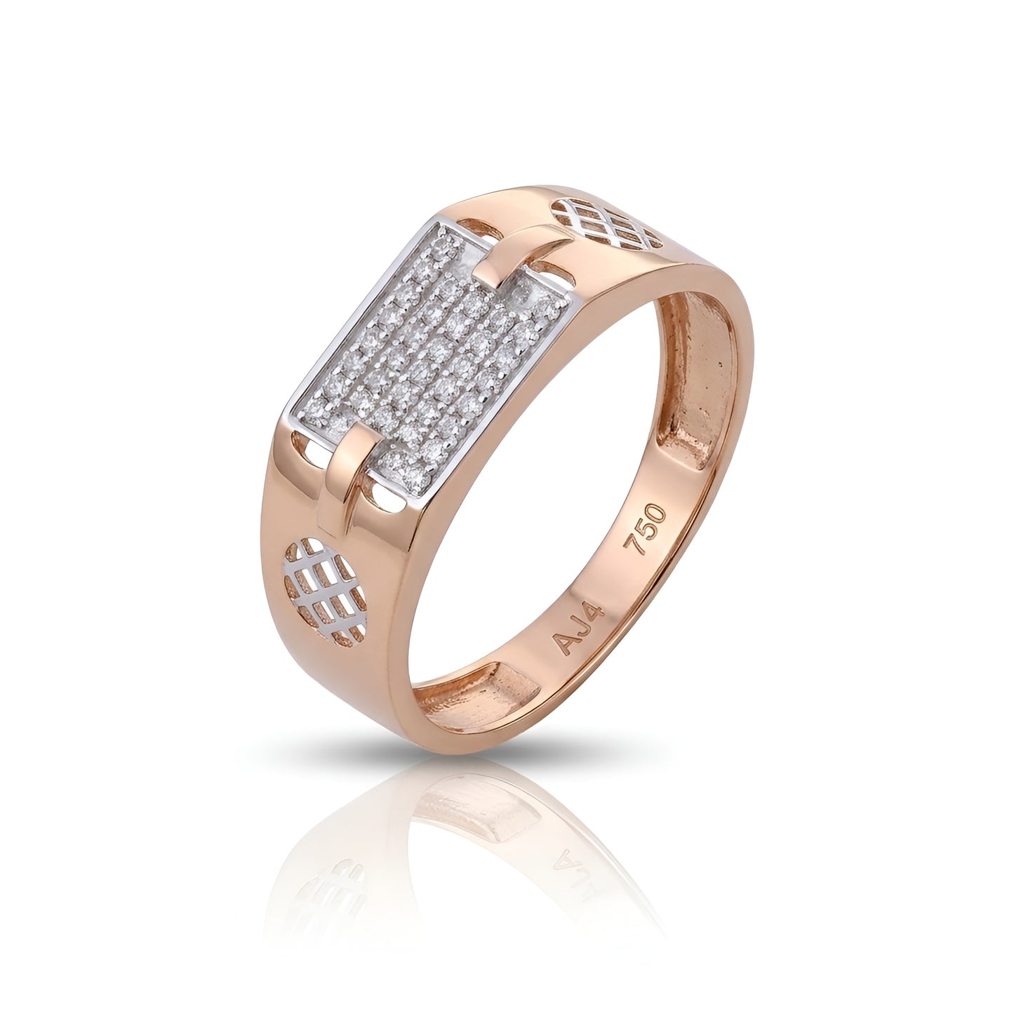 Luxurious Moissanite Men’s Ring | Wide Rose Gold Band