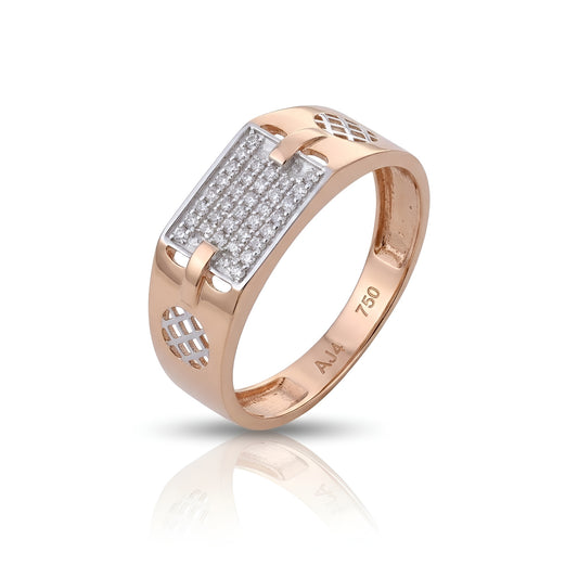 Luxurious Moissanite Men’s Ring | Wide Rose Gold Band