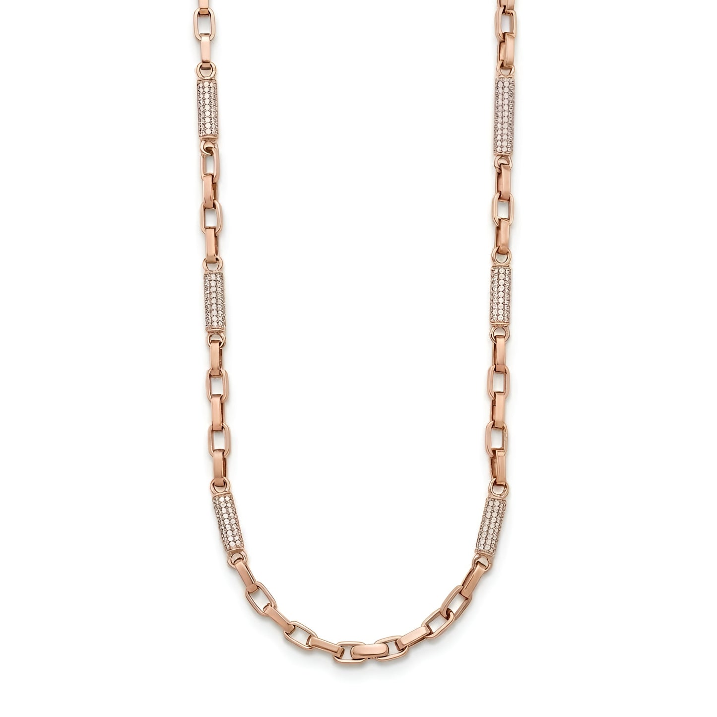 18KT Rose Gold Men Chain with American Diamonds – Elegant Design