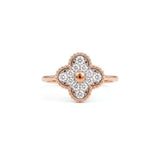 Elegant Rose Gold Flower Ring with Lab-Grown Diamonds – Delicate & Ethical Beauty