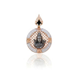 Lord Shiva Men Pendant with American Diamonds – Round Rose Gold Designer Spiritual Jewelry