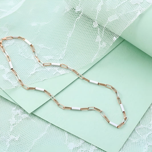 Luxari 18kt Rose Gold Chain with White Rhodium – Elegant & Modern Design