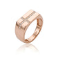 Stunning Rose Gold Cross Band Men Ring with Moissanite Diamonds