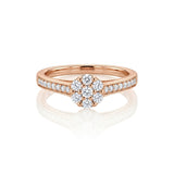 Stunning Rose Gold Engagement Ring with Lab-Grown Diamonds – Elegant Cluster Design