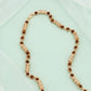Exquisite Rose Gold Rudraksha Necklace with Intricate Filigree Cylinders