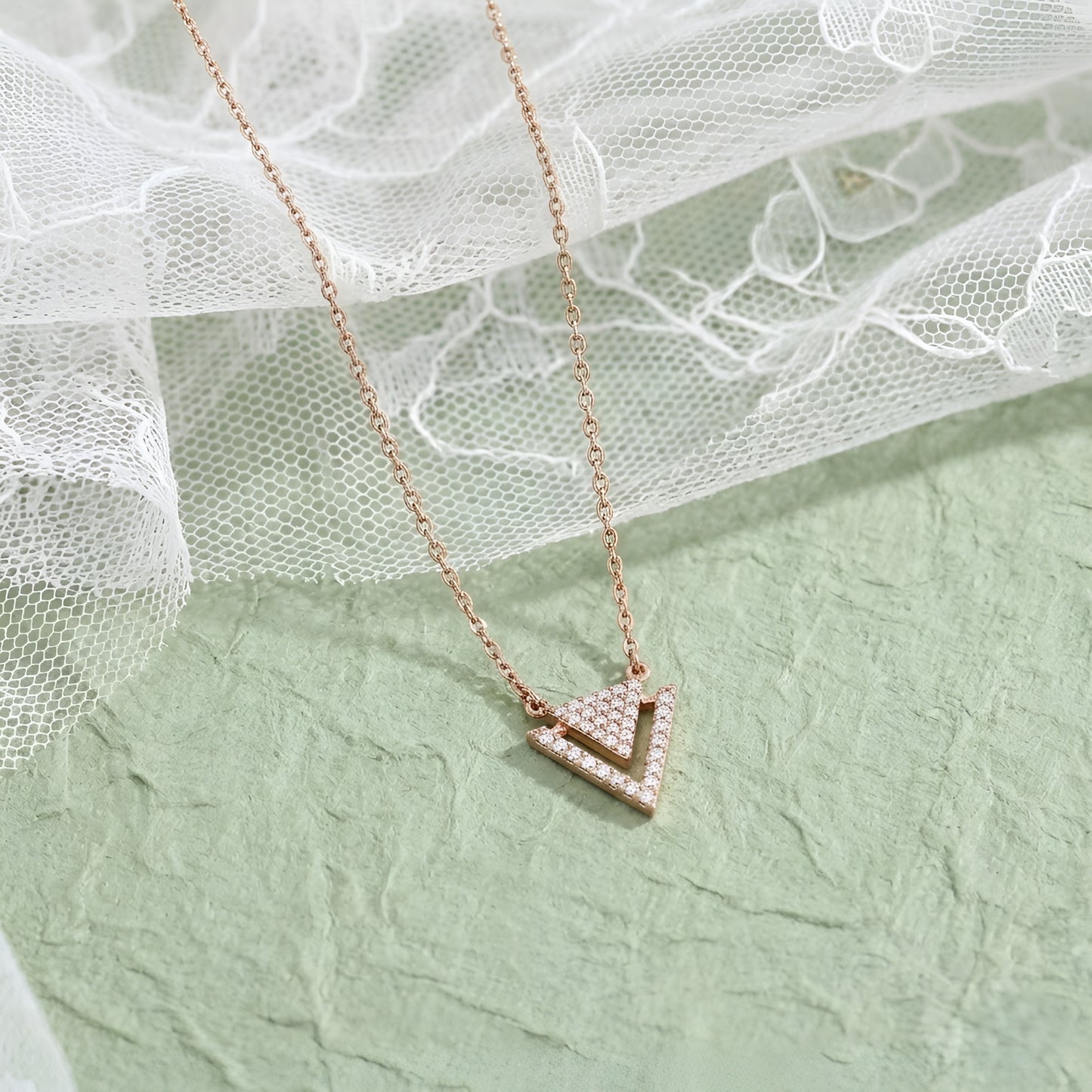 Exquisite Geometric Pendant Necklace with Lab-Grown Diamonds | Modern Elegance