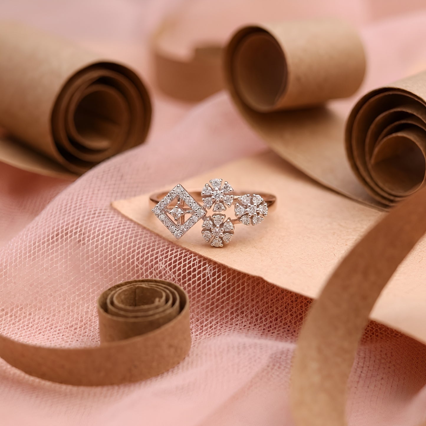 Stunning Lab-Grown Diamond Floral Ladies Ring