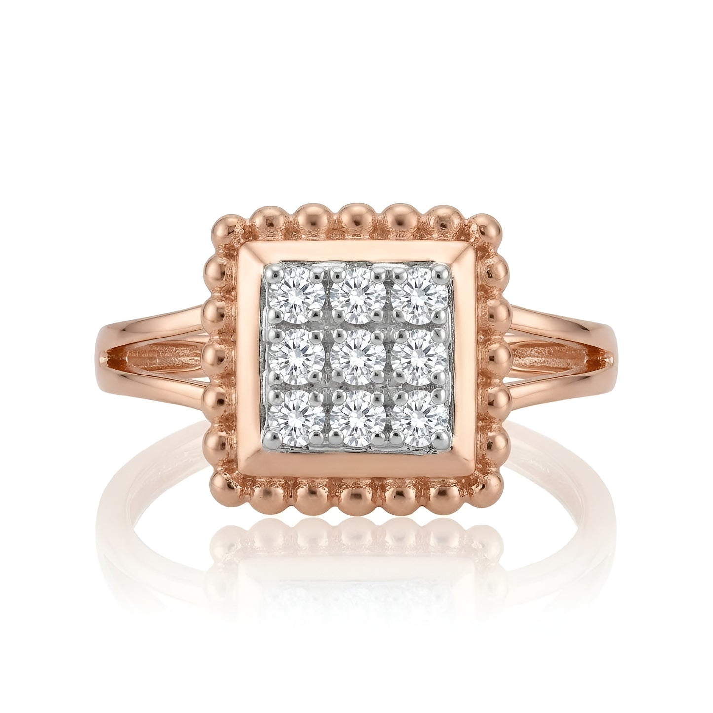 Square Halo American Diamond Ring