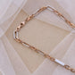 Luxury 18kt Rose Gold Light Weight Chain  with White Accents – Elegant