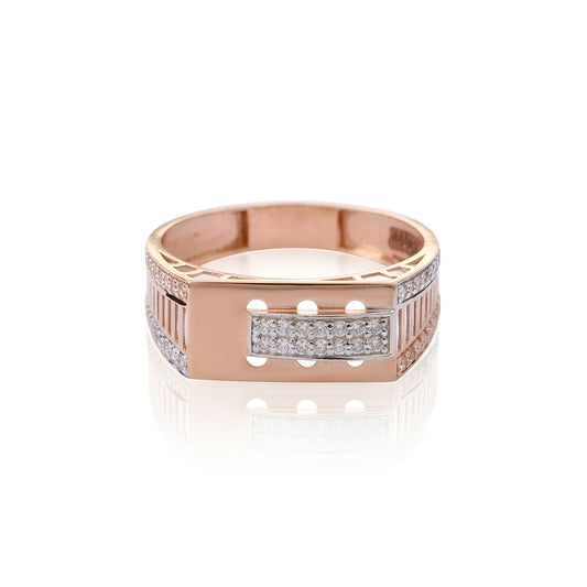 Luxurious Designer Men's Ring | Rose Gold Finish | Moissanite Diamond