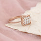 Elegant Lab-Grown Diamond Cushion Square Ladies Ring – Rose Gold Finish