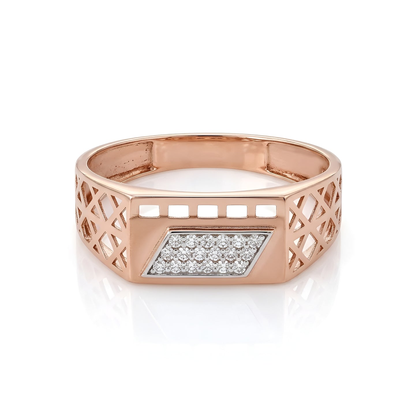 Moissanite Men's Rose Gold  Ring
