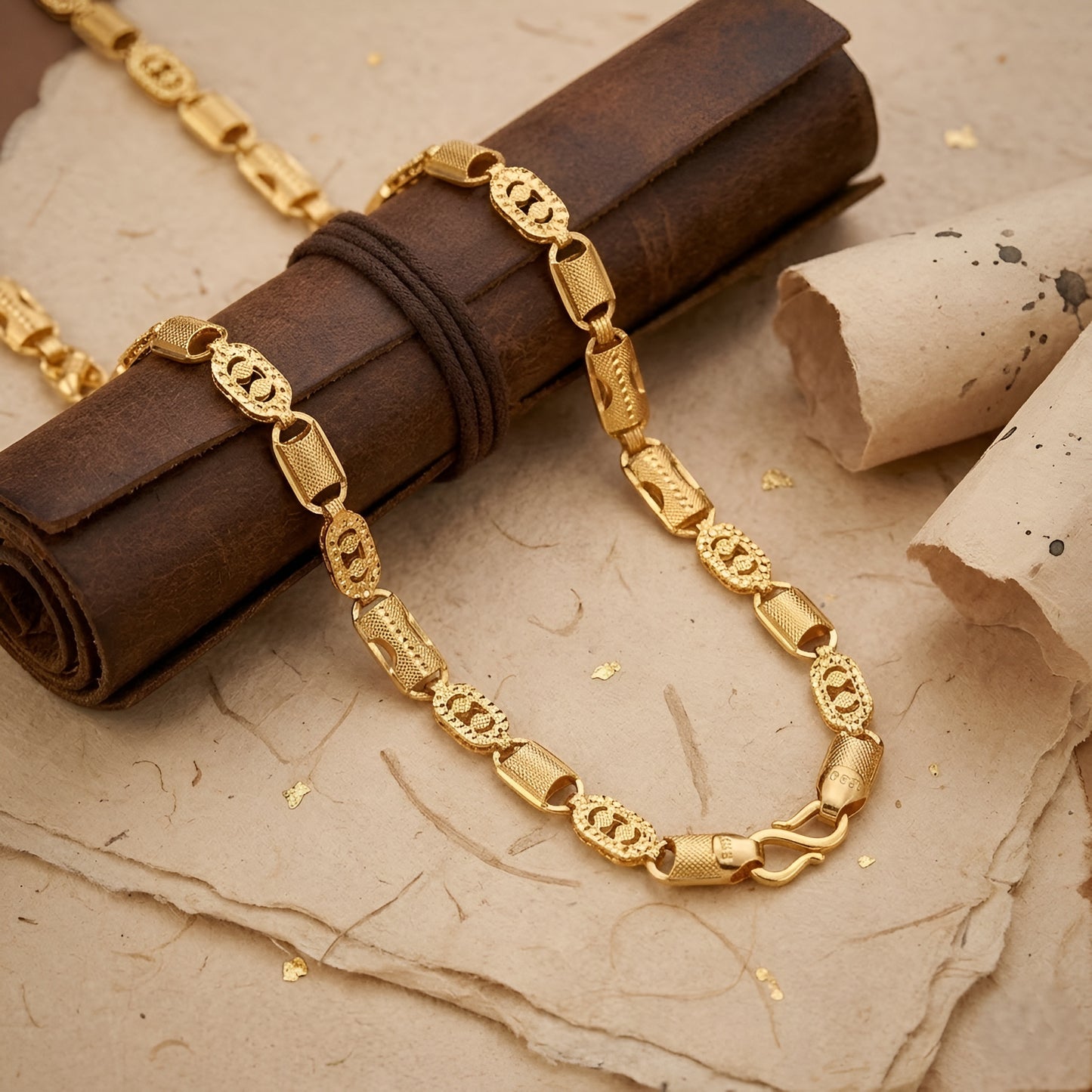 22KT 916 Yellow Gold Chain Necklace – Elegant Traditional Design – Authentic