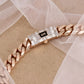 Luxurious Rose Gold Cuban Link Bracelet with Signature Diamond Lock