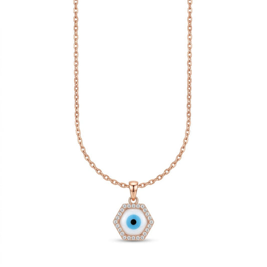 Exquisite Hexagonal Pendant Necklace with American Diamonds – A Timeless Piece by Nakrani Gold