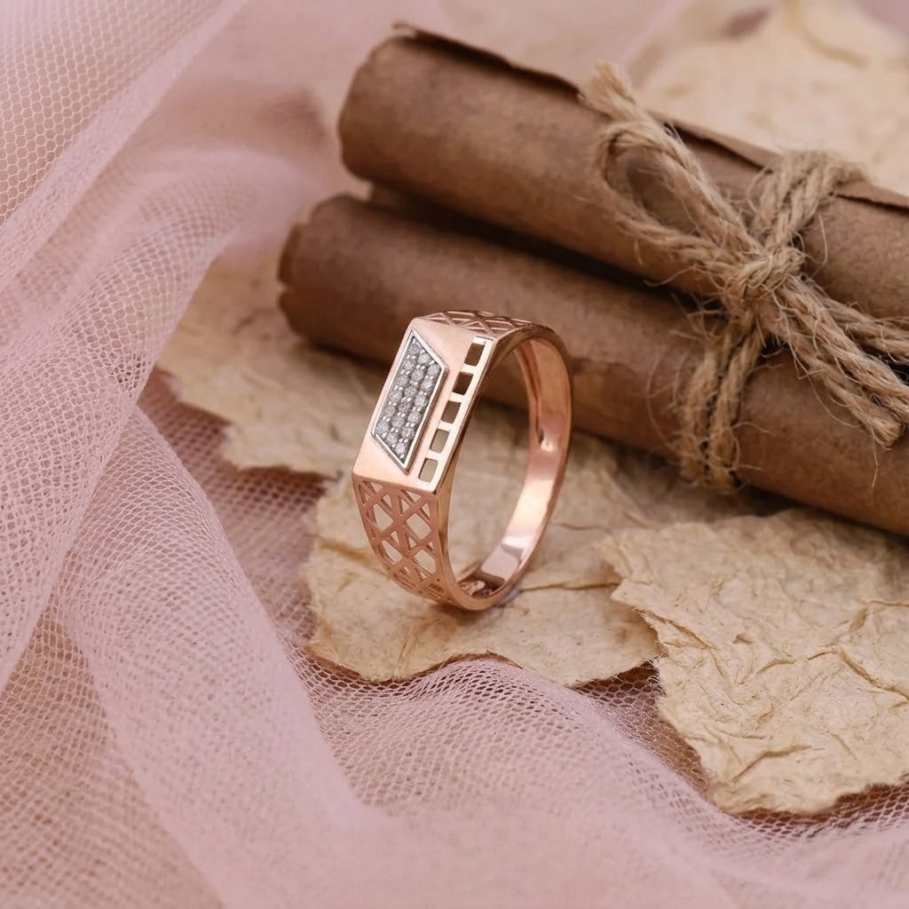 Moissanite Men's Rose Gold  Ring