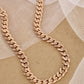 Luxurious Rose Gold Cuban Link Bracelet with Signature Diamond Lock