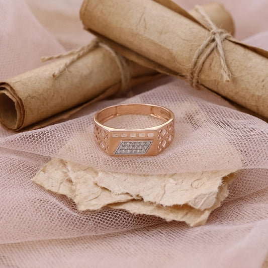 Moissanite Men's Rose Gold  Ring