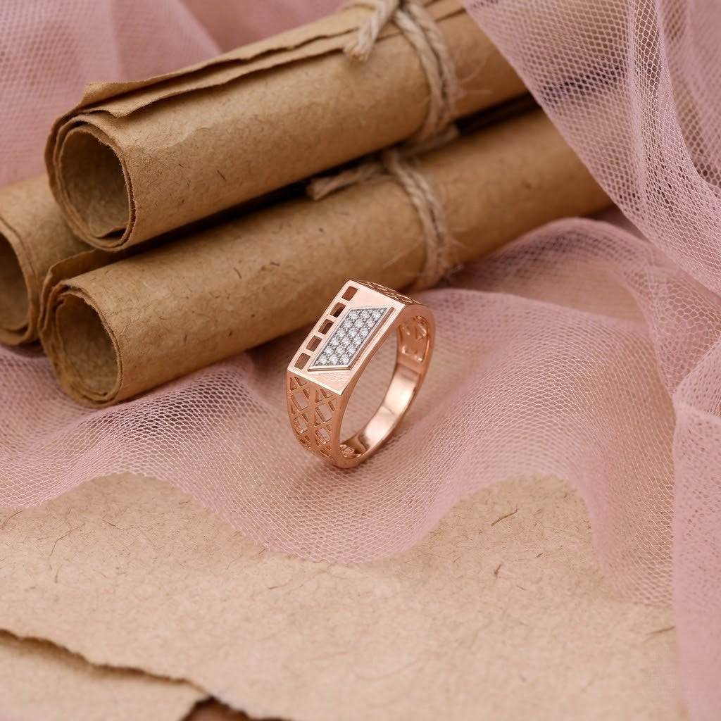 Moissanite Men's Rose Gold  Ring
